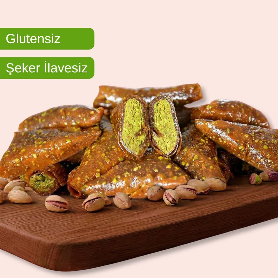 Muska  Pestil - Antep Fıstıklı - Glutensiz - Rafine Şeker İlavesiz 300 gr