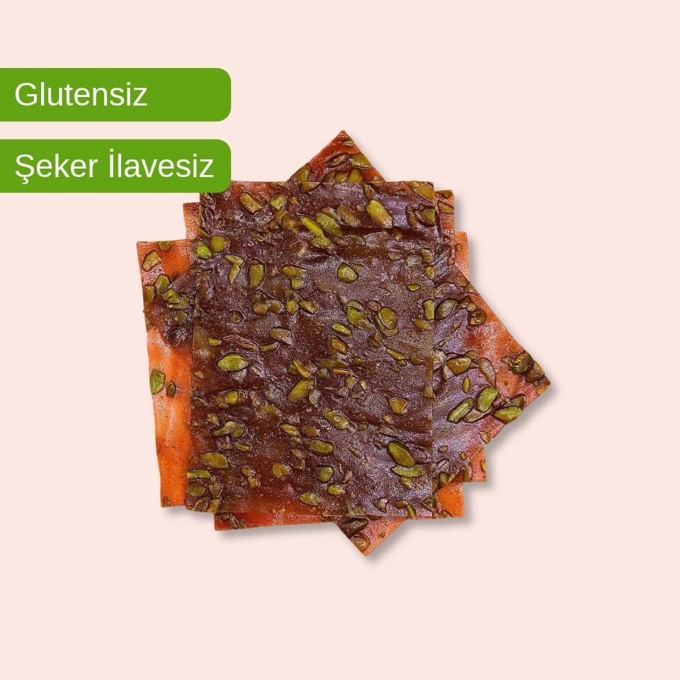 Yaprak Pestil - Antep Fıstıklı - Glutensiz - Rafine Şeker İlavesiz  300 gr