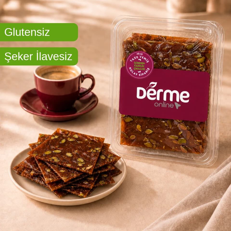 Yaprak Pestil - Antep Fıstıklı - Glutensiz - Rafine Şeker İlavesiz  300 gr
