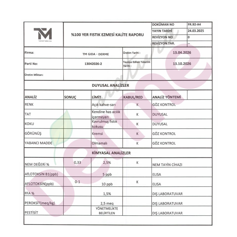 Yer Fıstık Ezmesi (%100) 350 gr