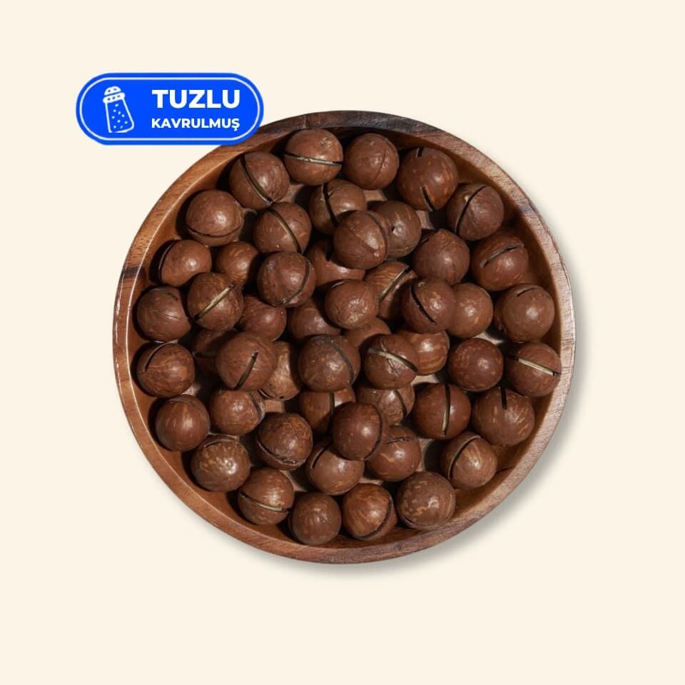 Kabuklu Kavrulmuş Makademya Fındığı - Tuzlu