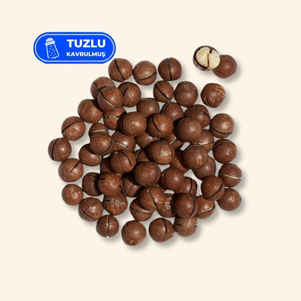 Kabuklu Kavrulmuş Makademya Fındığı - Tuzlu