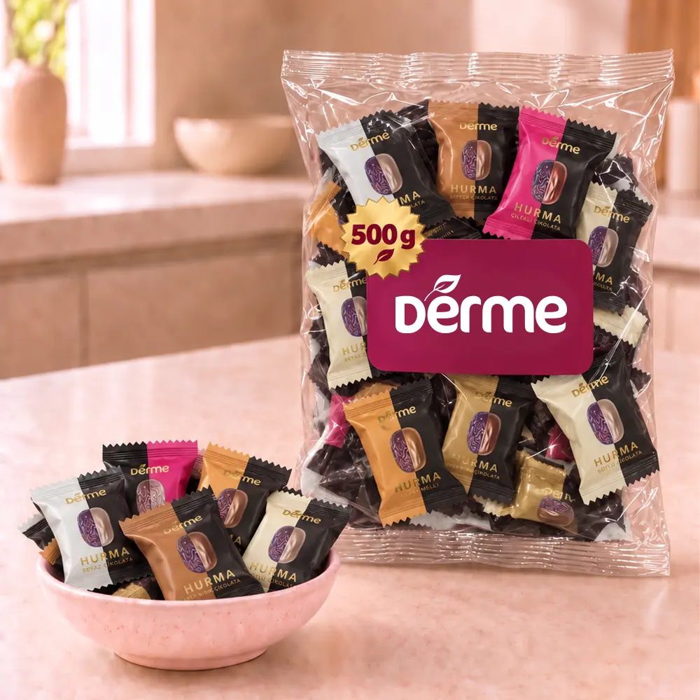 Hurma - Bademli Çikolata Kaplı (Bitter, Sütlü, Beyaz, Karamel, Çilek, Kıtır) 500 g