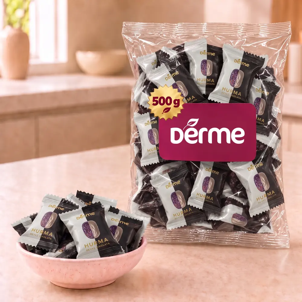 Hurma - Bademli ve Beyaz Çikolata Kaplı - 500 g