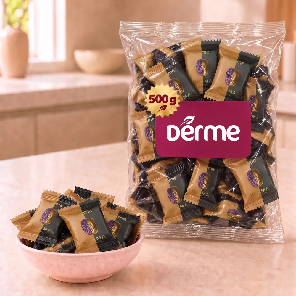 Hurma - Bademli ve Karamelli Çikolata Kaplı - 500 g