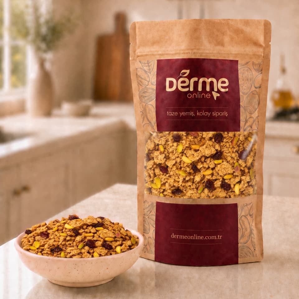 Granola Çikolata -  Antep Fıstık -  Cranberry