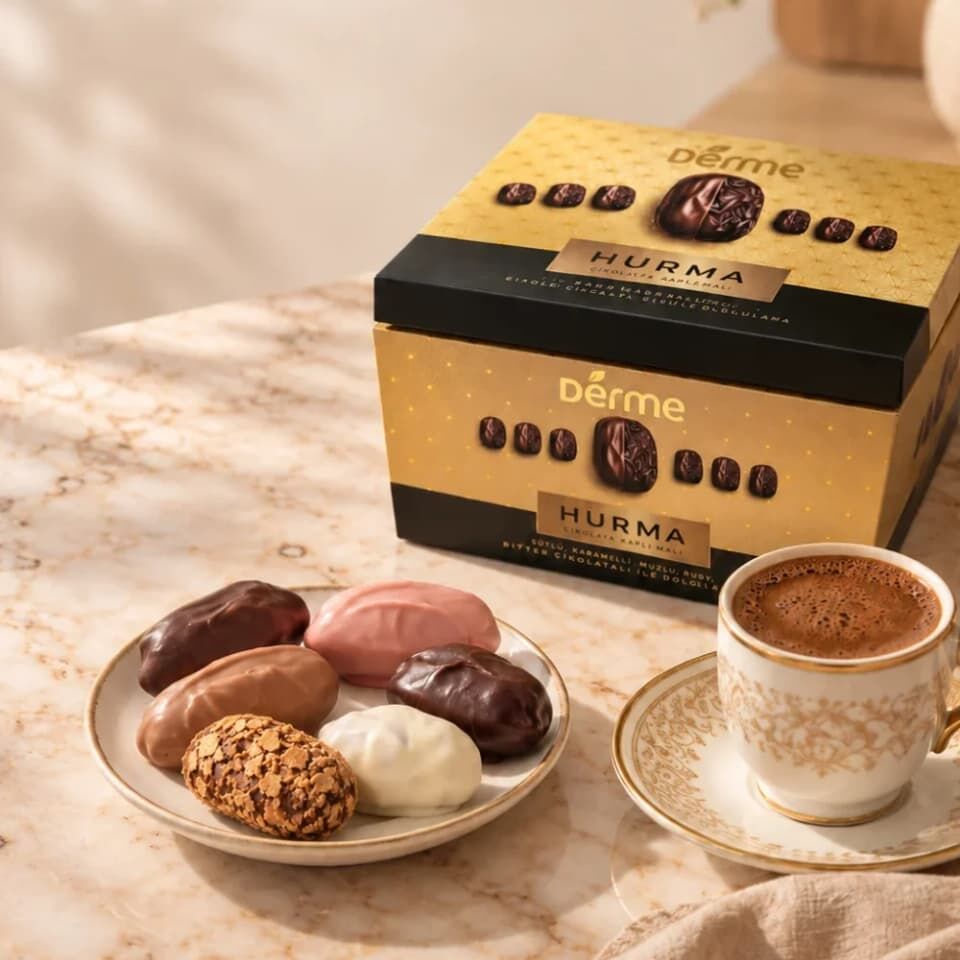 Hurma - Bademli Çikolata Kaplı (Bitter, Sütlü, Beyaz, Karamel, Çilek, Kıtır) - 300 gr